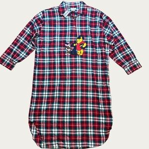 ViTG THE DISNEY STORE FLANNEL NIGHT GOWN ONE SIZE OS WINNIE THE POOH PIGLET NWT